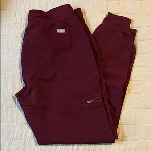 Figs Women's Maroon Jogger Scrub Pants